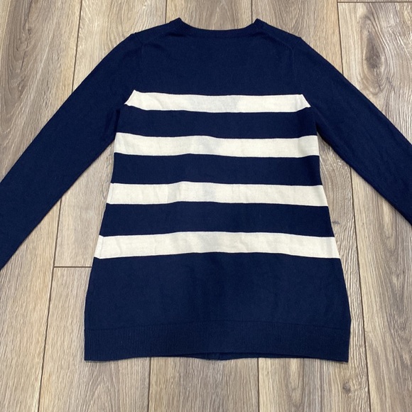NWT GAP Navy Off White Striped Wool Blend Cardigan Sz SMALL - Picture 9 of 10